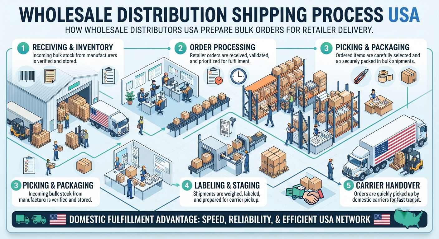 american wholesale distributors packing and shipping bulk orders