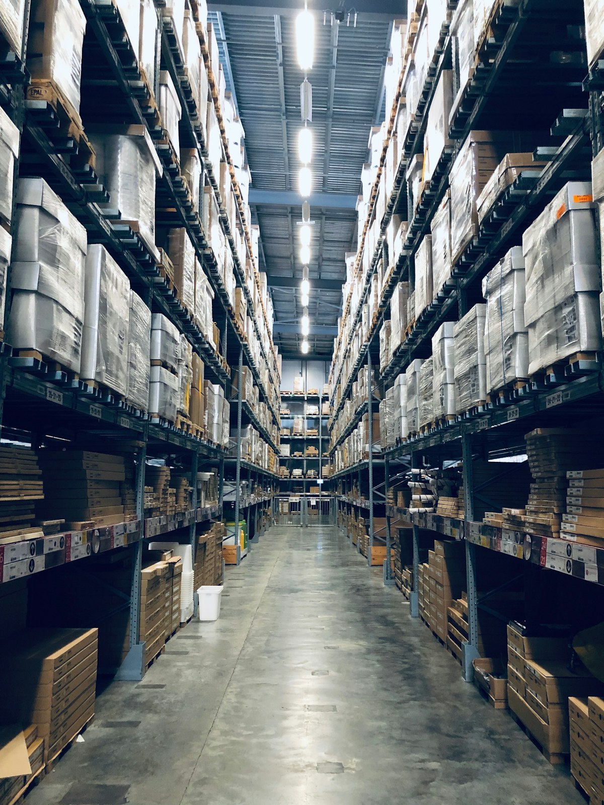Grocery wholesale supplier warehouse shelves