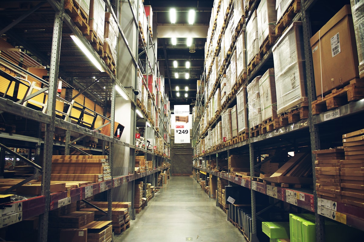 Cardboard boxes stacked for bulk wholesale shipping