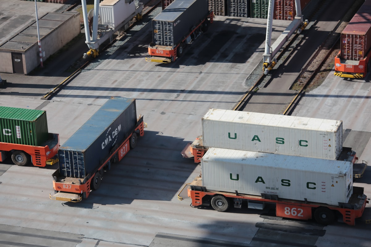 Logistics worker managing supply chain inventory